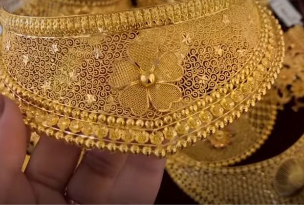 bridal gold choker necklace set