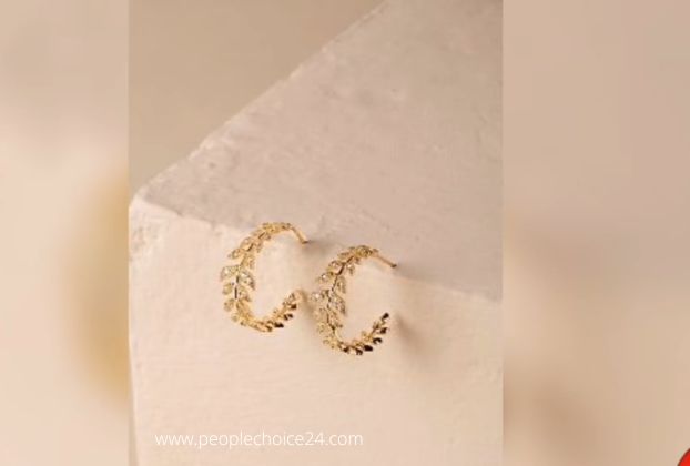 gold stone hoop earrings for women