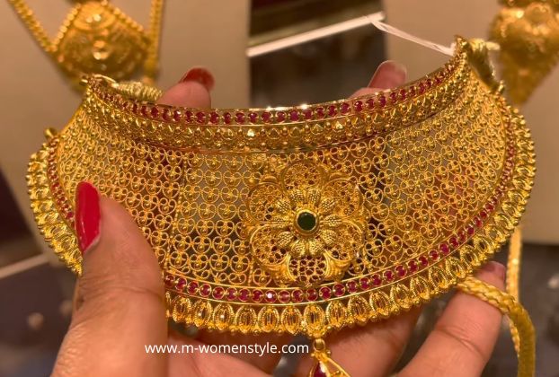 most popular indian gold choker necklace