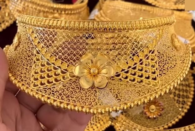 vintage gold choker necklace set