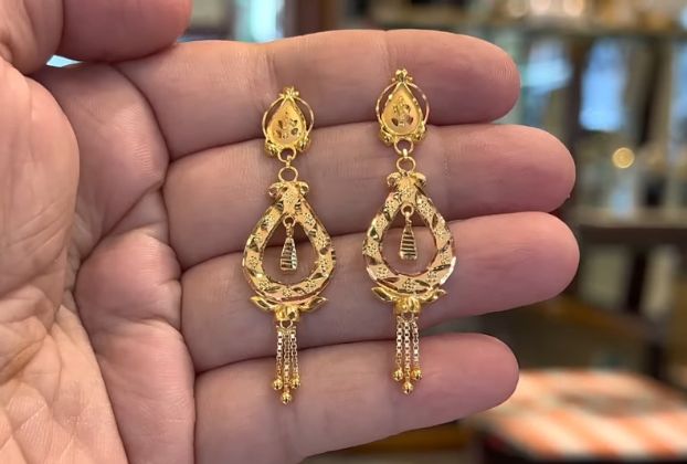 1 gram pure gold earrings with price