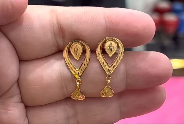 1.12 grams gold earrings designs