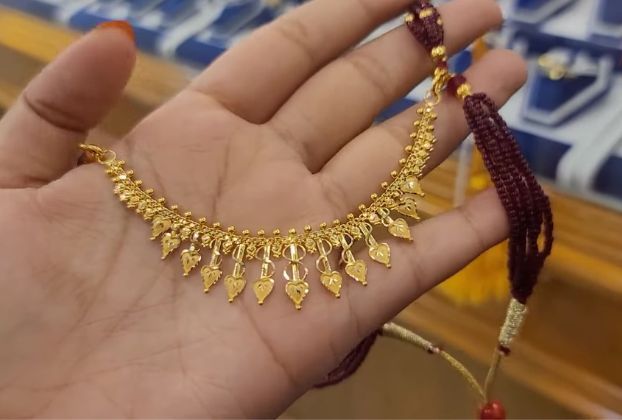 Latest 4 gram gold necklace designs with price