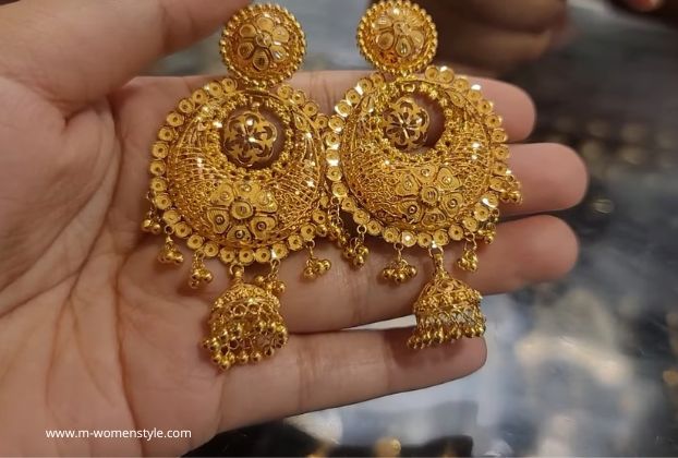 best bridal gold jhumka design