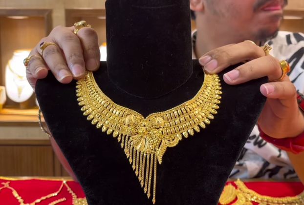 gold choker necklace designs in 20 gram