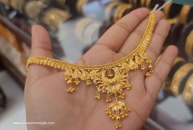 latest wedding gold necklace designs with price