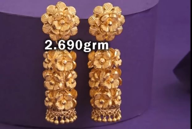 3 grams gold jhumka with price 