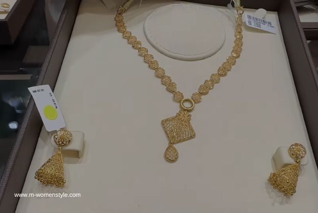 Kuwaiti gold necklace with price 