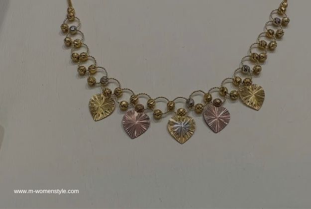 Rhodium polish gold necklace 