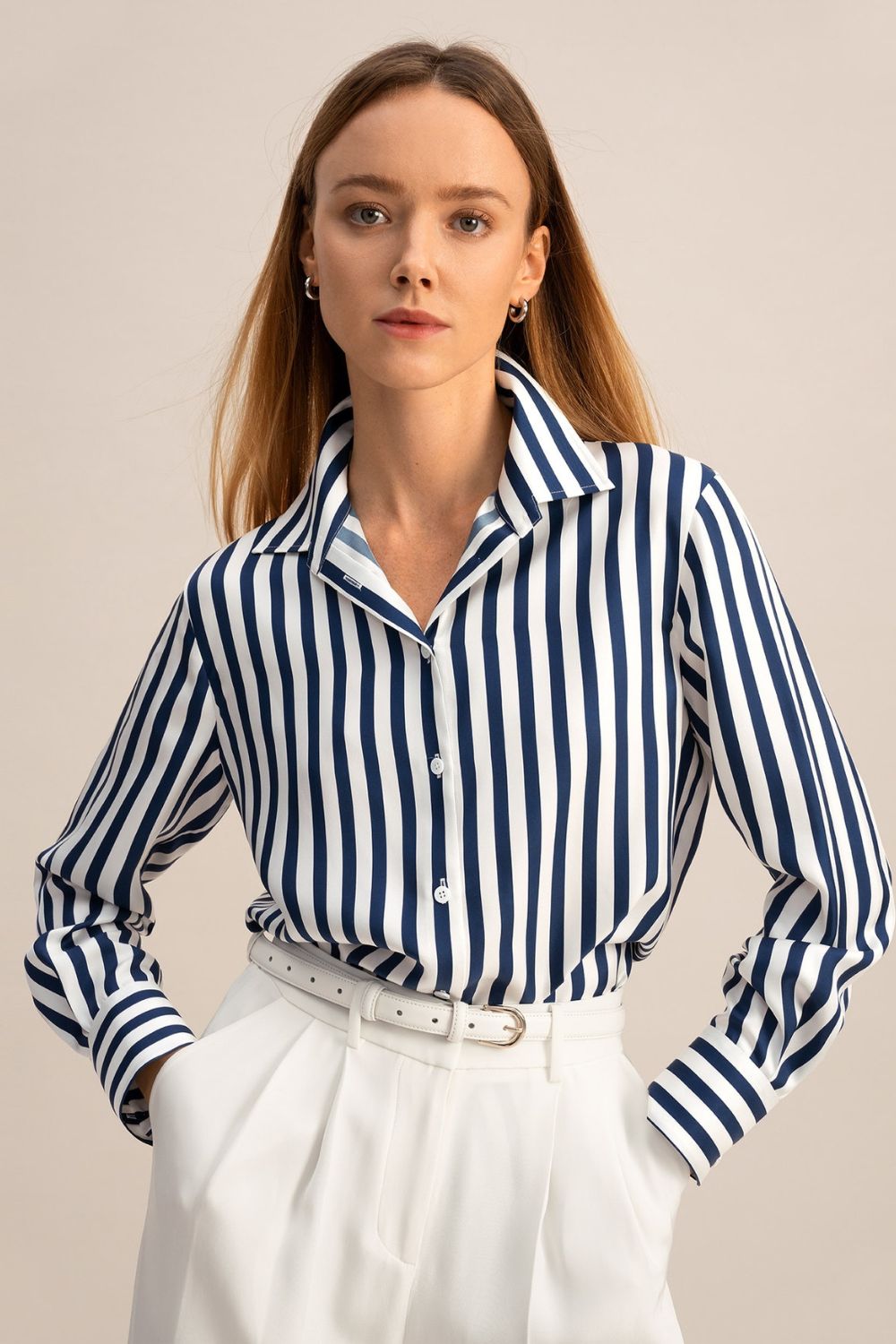 The Amalfi Stripe silk blouse 