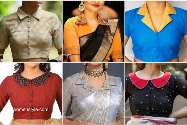 modern collar blouse design
