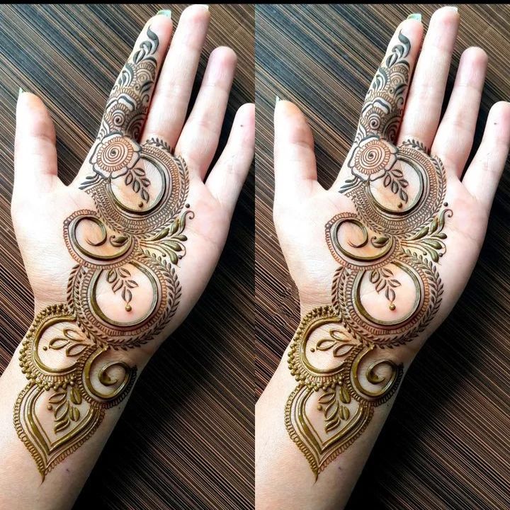 Top 2 Arabic Simple mehndi design | Front hand Arabic henna design |  Karwachauth mehandi design - YouTube