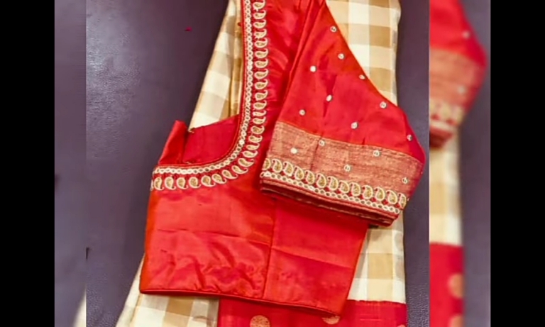 Red Saree Blouse Design