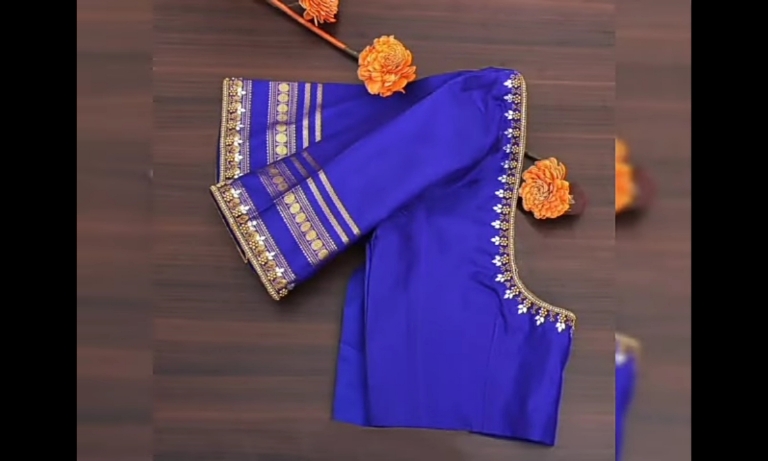 Royal Blue Saree Blouse Design
