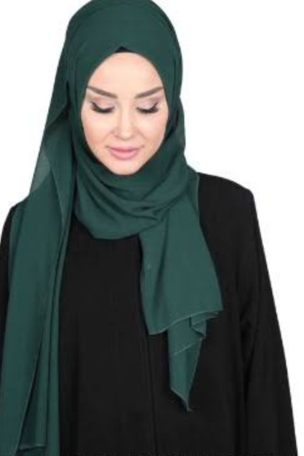 Stylish Green Hijab for Black Shirt and Pant