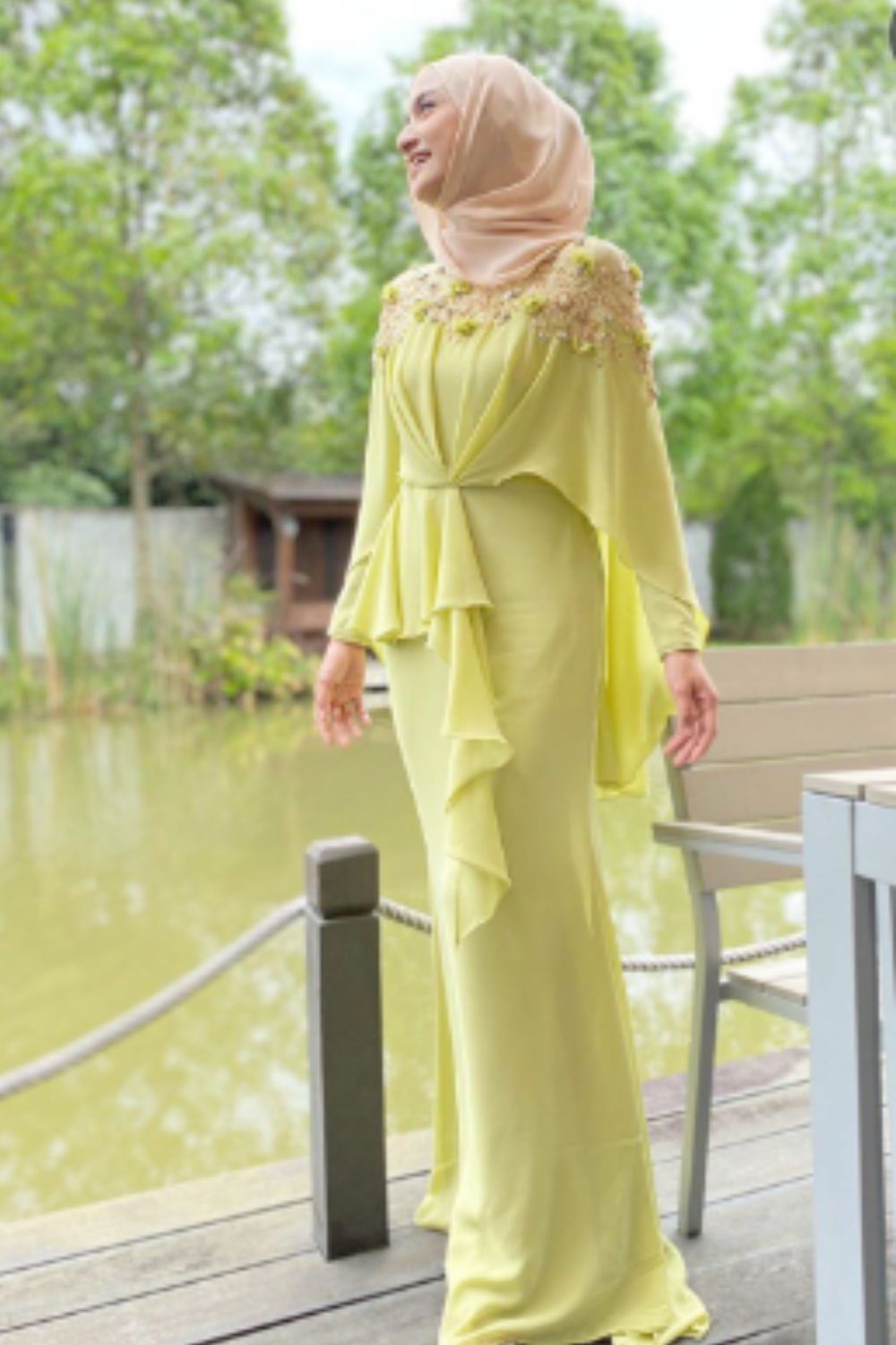 Cream Hijab for Lemon Color Clothes