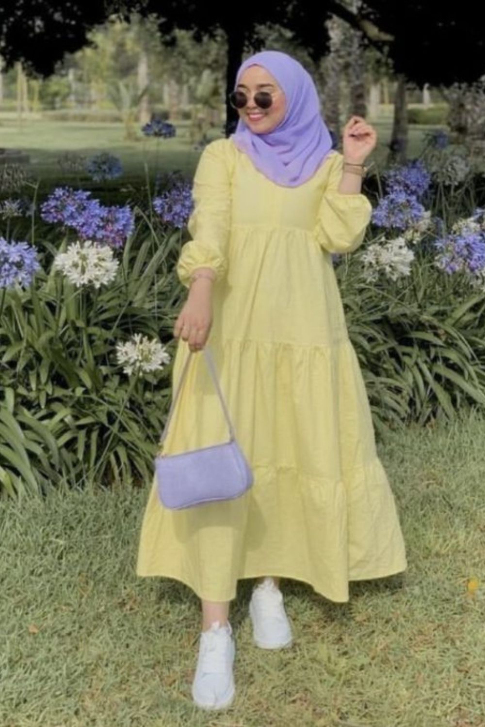 Light Purple Hijab for Mustard Yellow Shirt