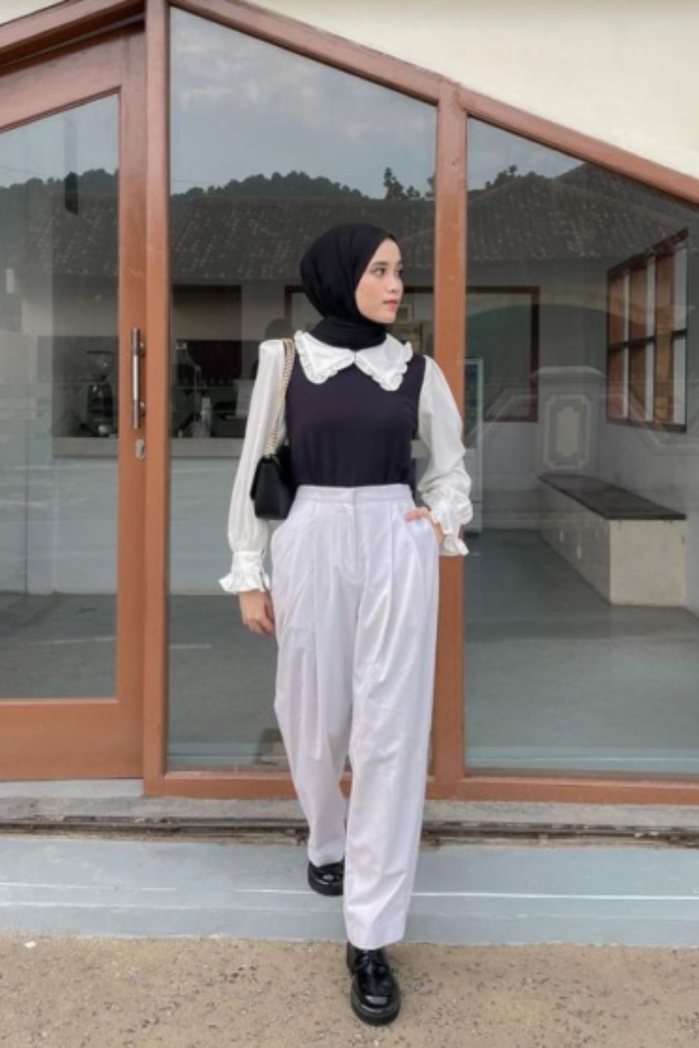 Monochrome Dress for White Trousers
