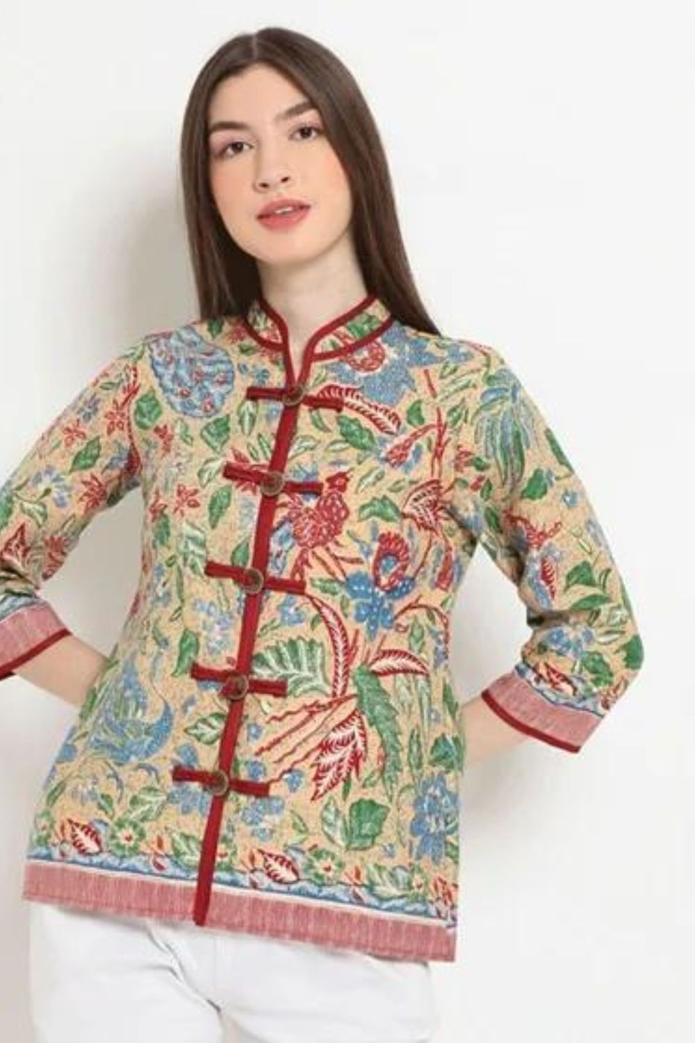 Chinese Button Batik Shirt