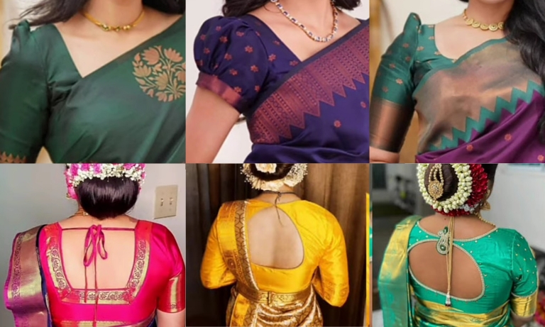 Silk Saree Blouse Designs Front and Back